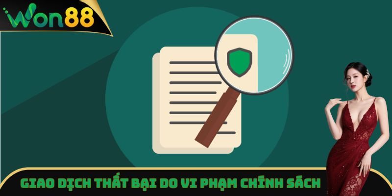 Rút Tiền Won88 Nhanh Gọn, An Toàn Chỉ Qua Vài Thao Tác 4 Giao dịch thất bại do vi phạm chính sách